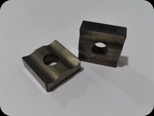 YC45 Carbide Mining Sisipan Warna Perak Pisau Pemotong CNC Untuk Baja Cor